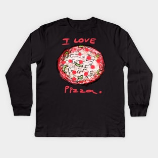 I Love Pizza Kids Long Sleeve T-Shirt